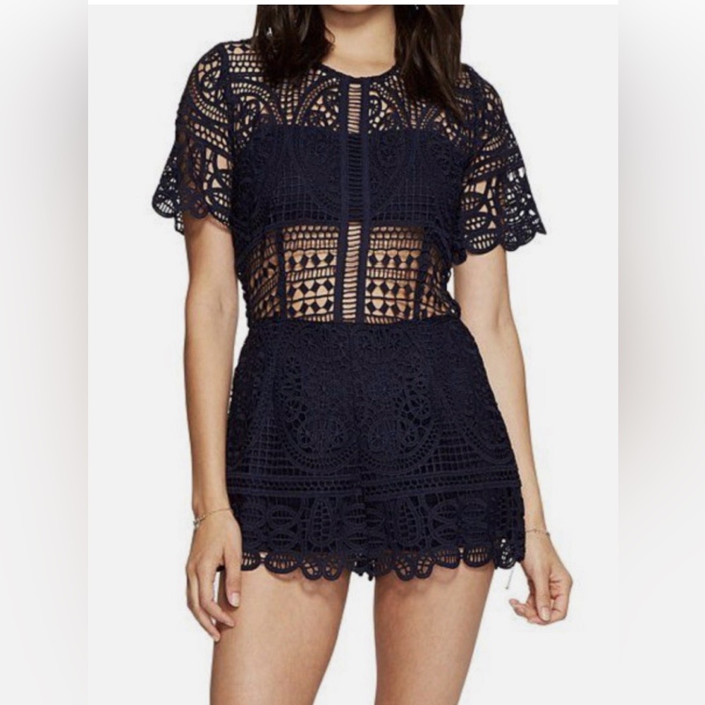 Lovers + Friends Midnight Lace Romper